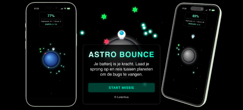 Lorentius mobiele app | Astro Bounce